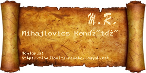 Mihajlovics Renátó névjegykártya